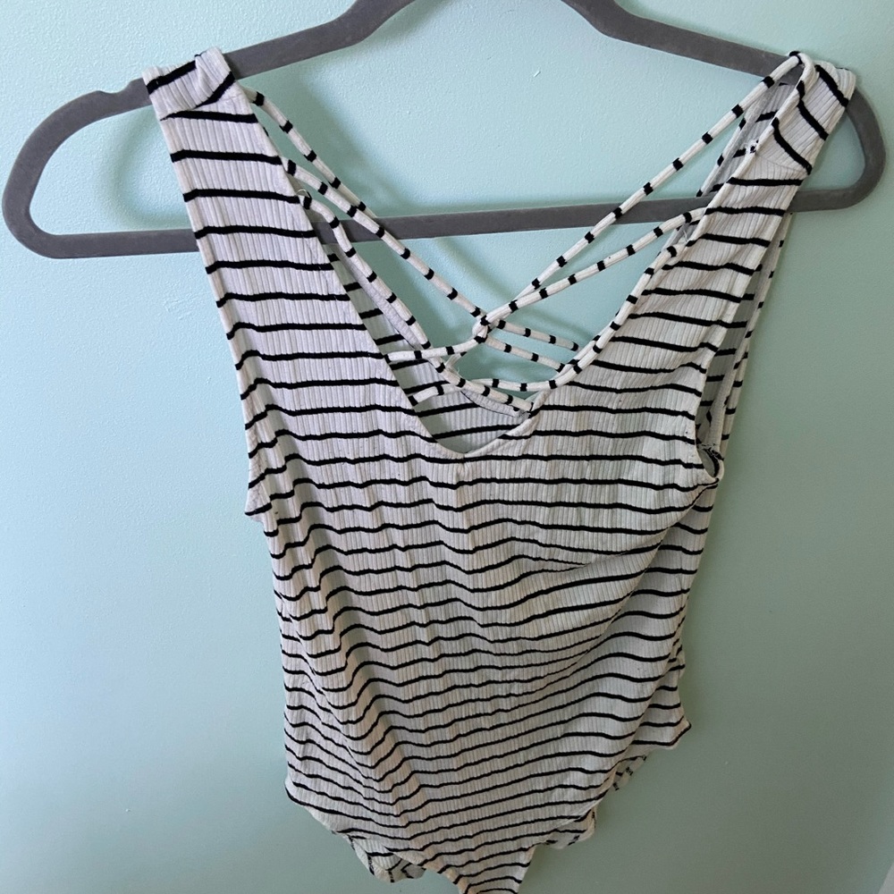 American Eagle Outfitters B&W striped body suit